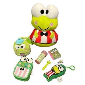 Sanrio Hello Kitty Keroppi‎ Frog Keychain Clip Plush Micro Backpack
